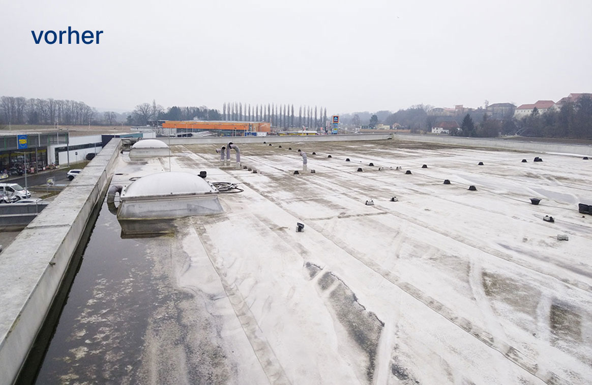 Flachdach vor Sanierung